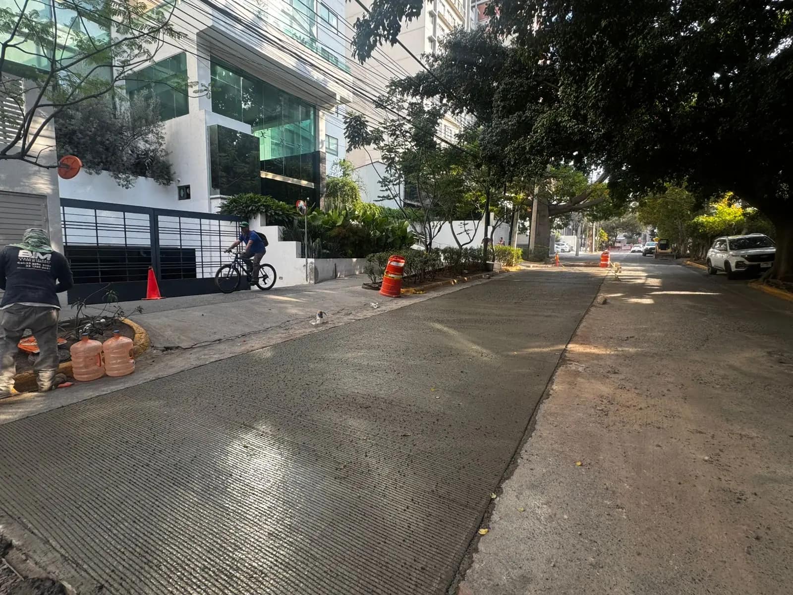 Repaired concrete street reopened to traffic