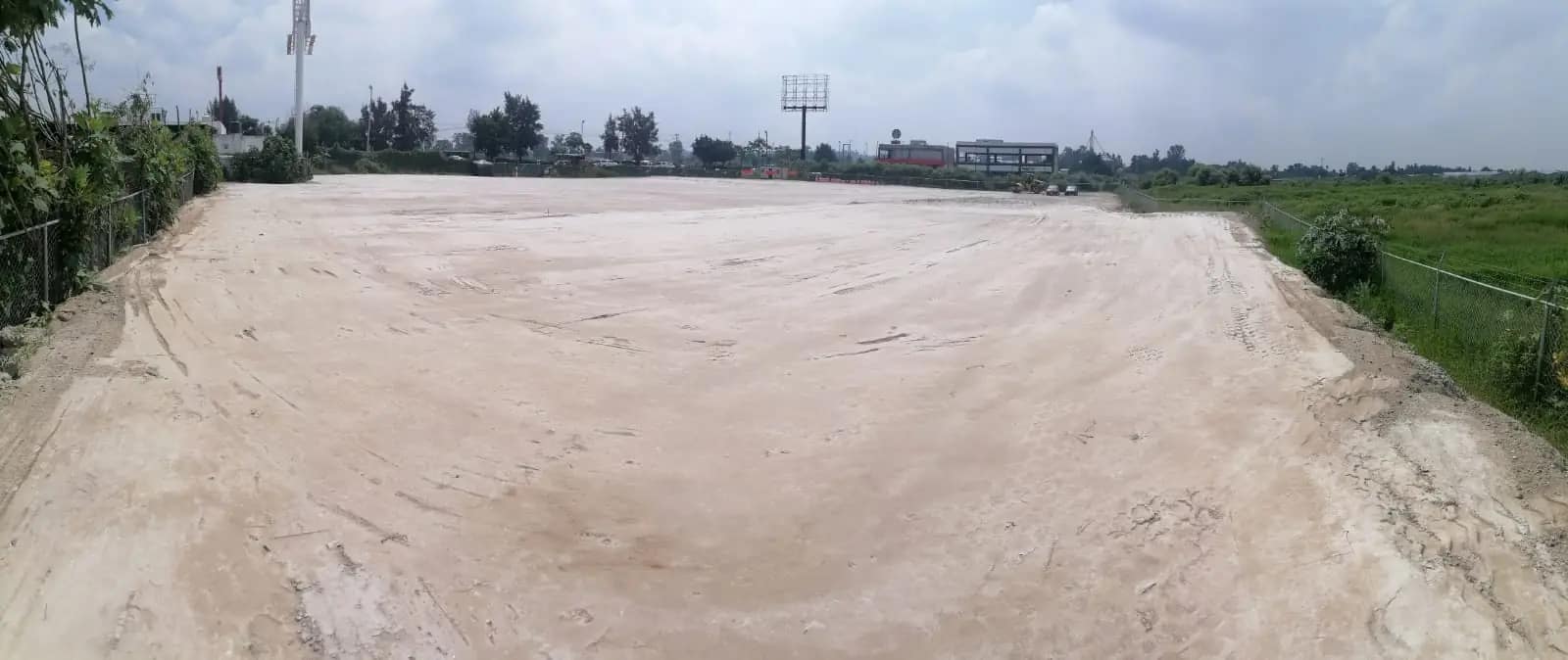 Plataforma despalmada y nivelada