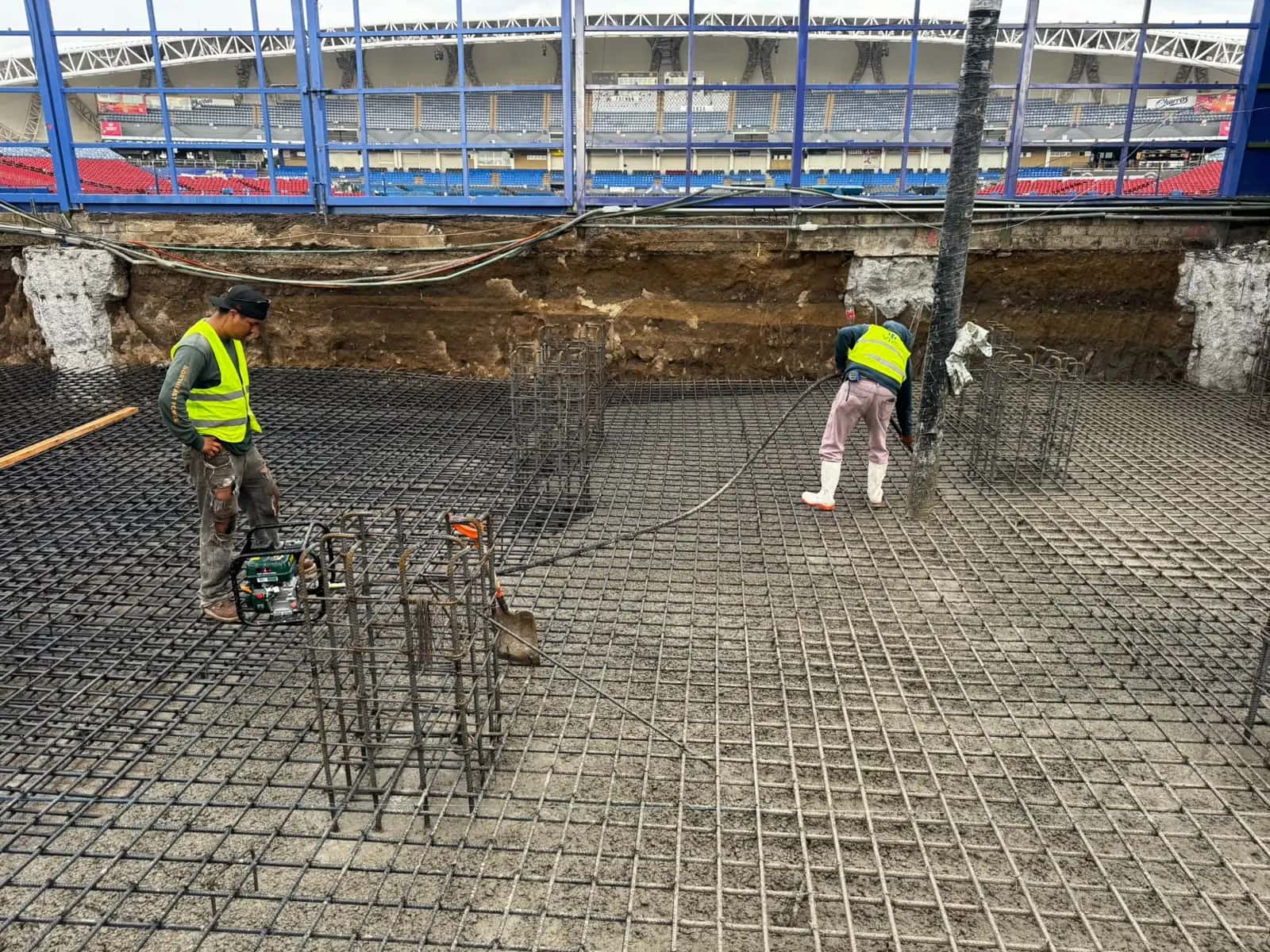 Parrilla de acero de refuerzo para losa de cimentación